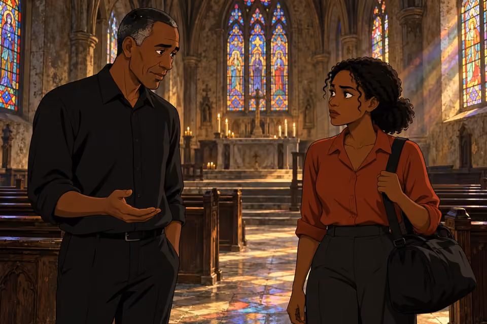 Father Michael gently asks whether Kemi remembers him.