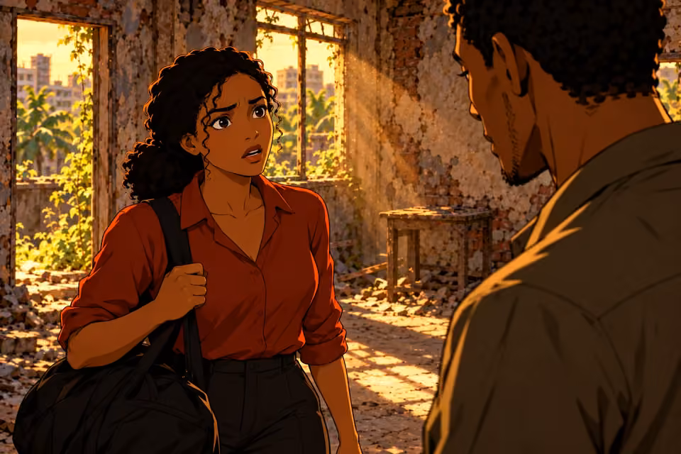 Kemi stares at Kunle as she begins to understand his warning.