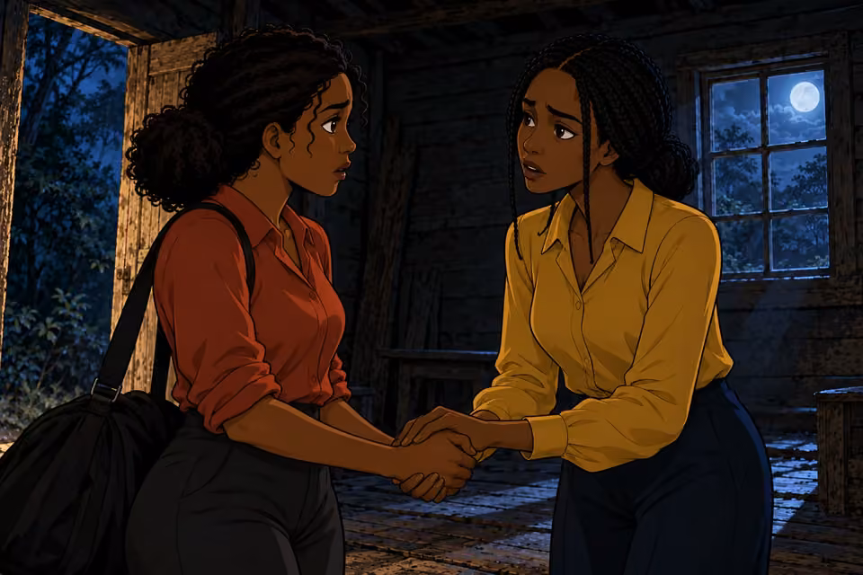 Bimpe takes Kemi's hand as she explains why her memories were erased.