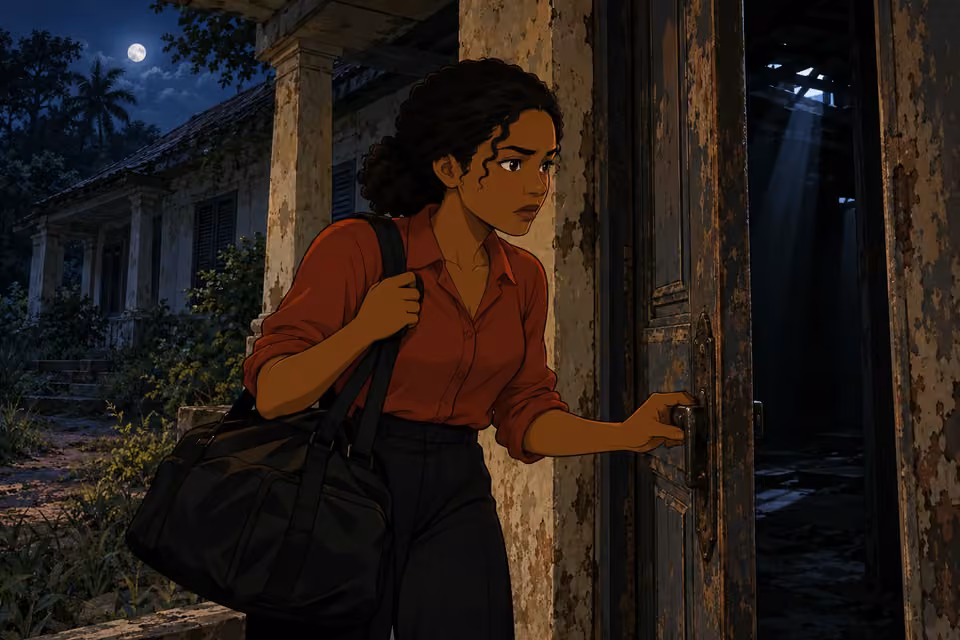 Kemi cautiously opens the estate’s weathered front door.
