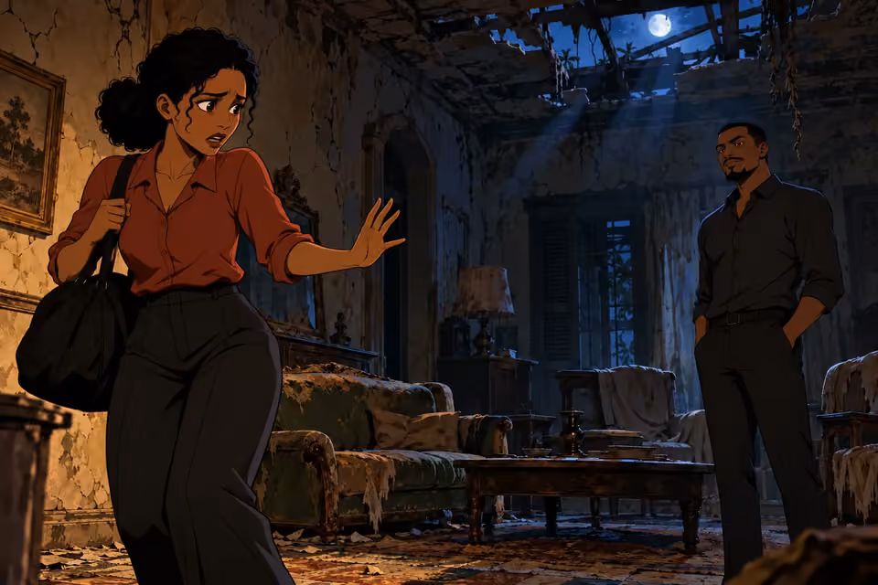 Kemi backs away, struggling to accept Akin’s confession.