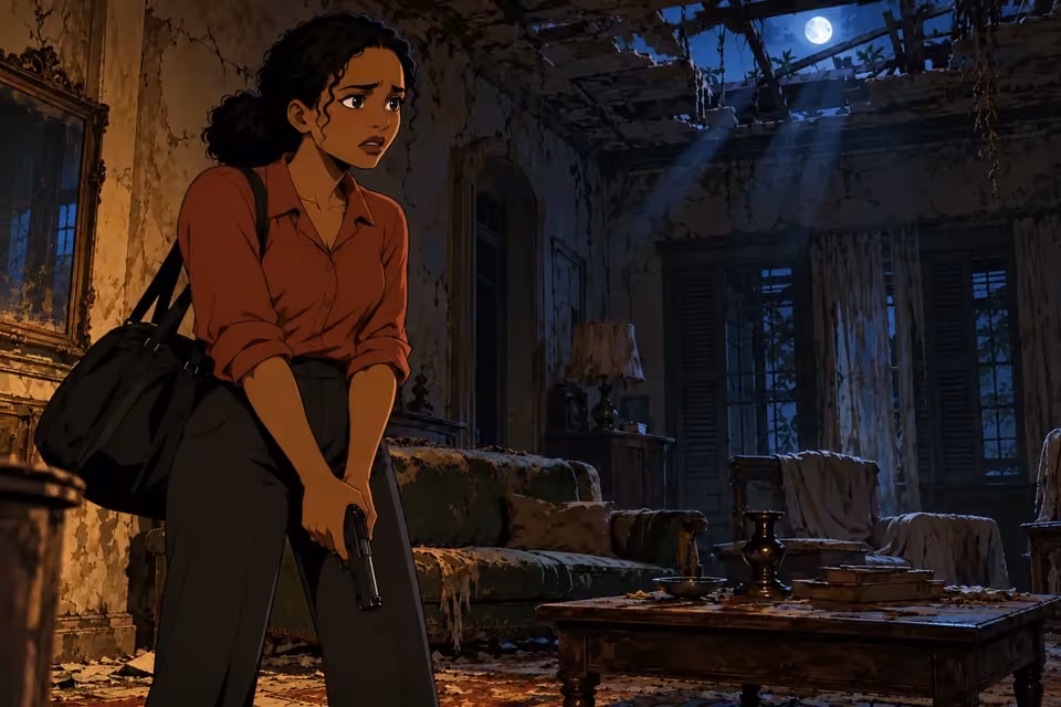 Kemi feels her hope fading as she hesitates with the lowered gun.