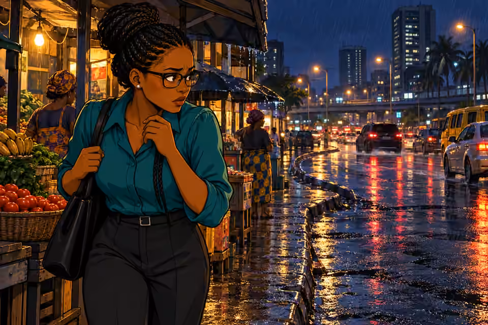 Dede watches the black SUV disappear into Lagos traffic.