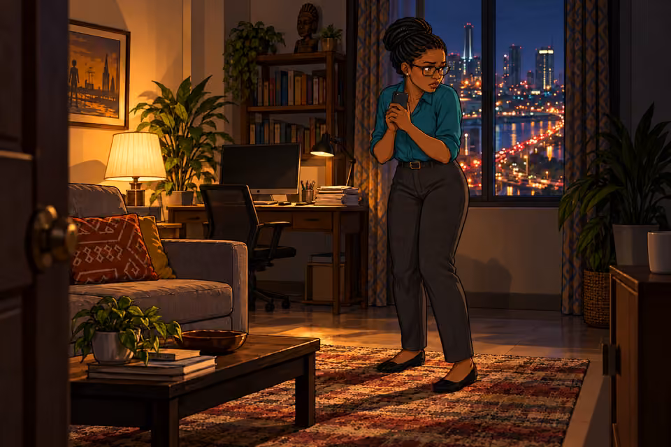 Dede finds little comfort in her apartment.