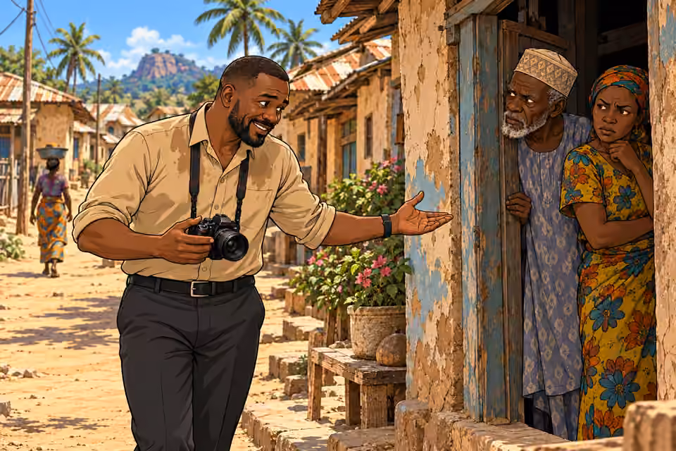 Hassan plays the curious tourist in the tense town.