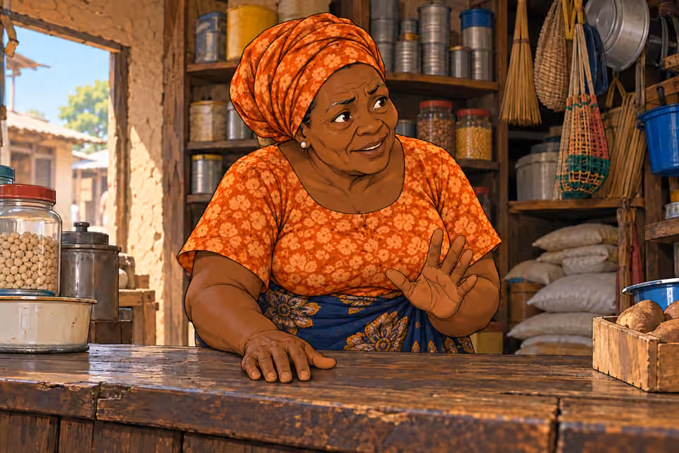 The shopkeeper gives Hassan a guarded warning.