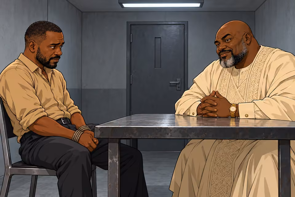 Hassan faces Asukwo inside an HX safehouse.