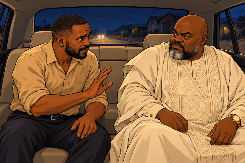 Hassan asks for a moment to leave the car.