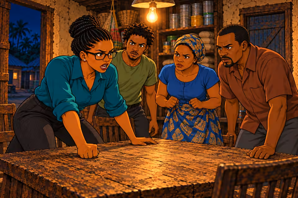 Dede strikes the table and declares they will fight.