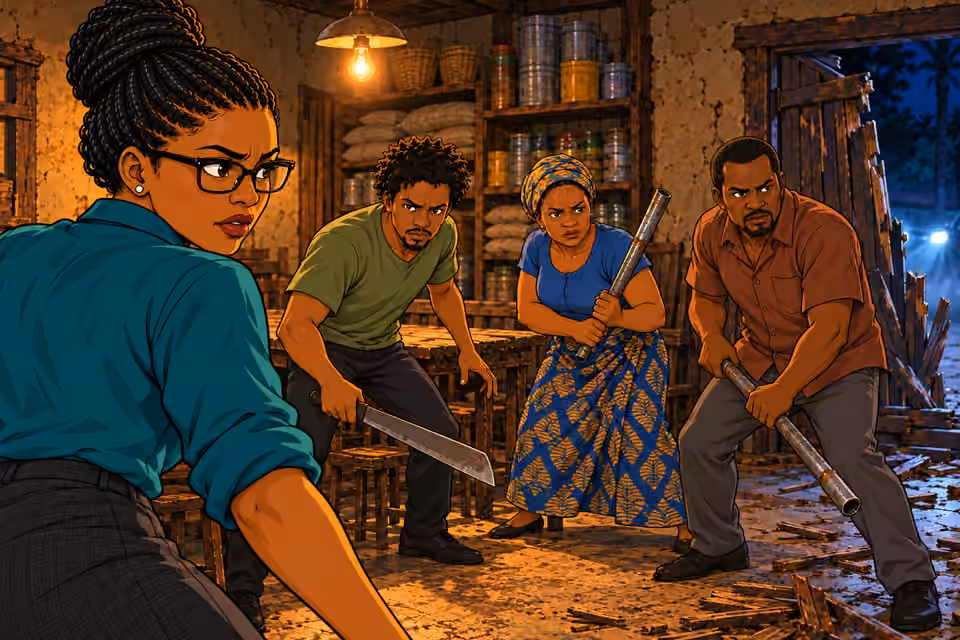 Dede sees the Egungun holding their ground.