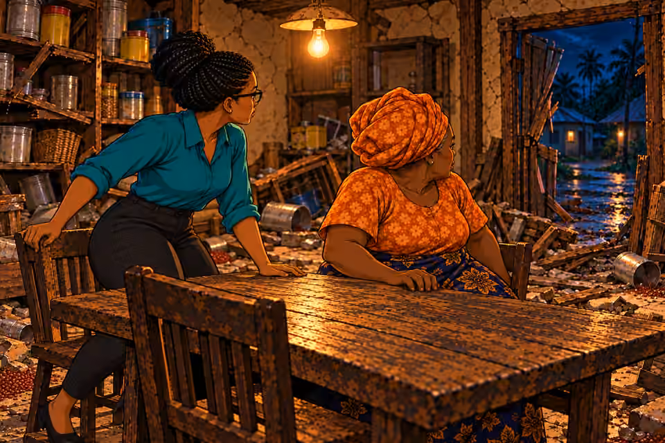 Dede and Yemisi realize that Asukwo has escaped.