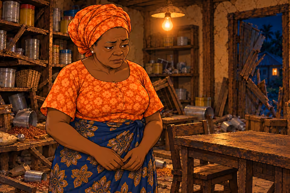 Yemisi stands weary and saddened after revealing her secret.