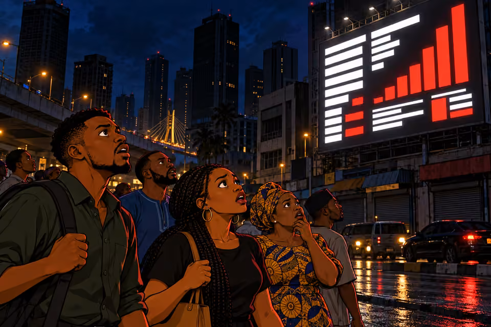 A bright billboard reveals the corruption to the darkened city.