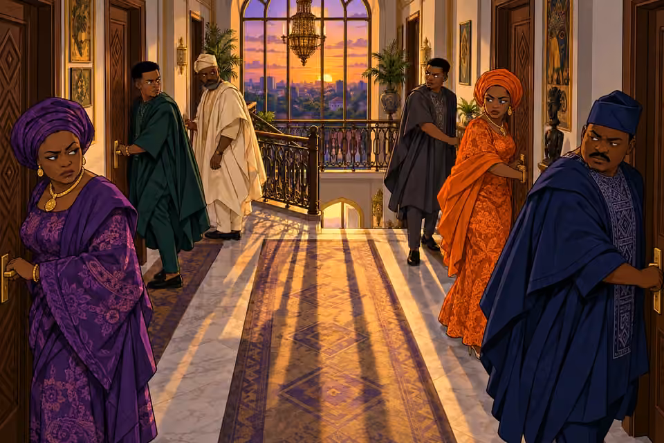 The six siblings disperse toward their rooms as dawn colors the mansion.