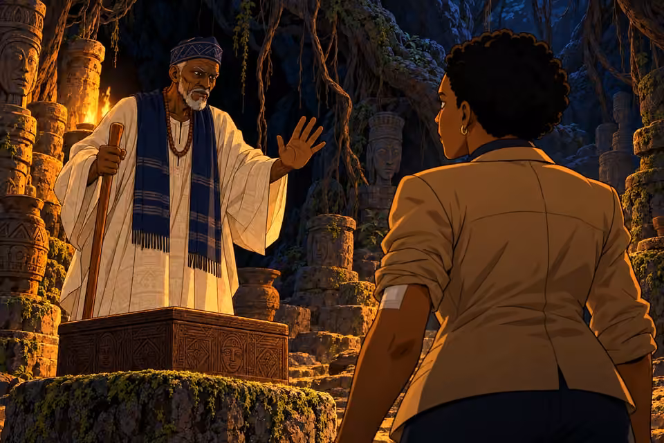 Baba Ayodele warns Adegoke that the chamber is sacred.