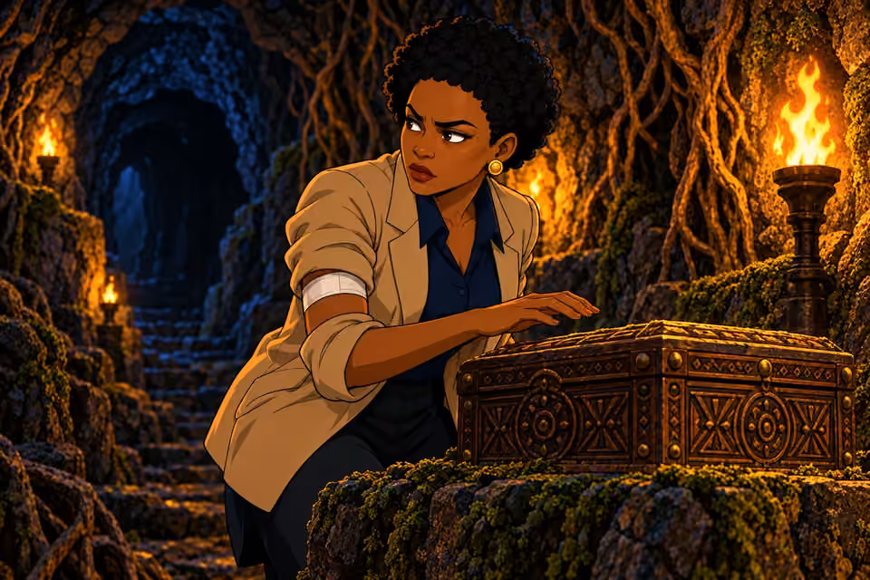 Adegoke studies the closed box while questioning whom she can trust.