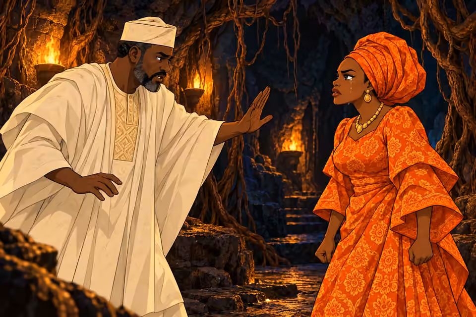 Ayo warns Moji of the danger bound to the ancient pact.