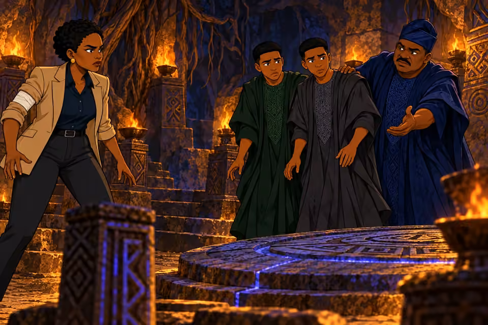 Adegoke watches anxiously as Deji again presses the twins to finish the ritual.