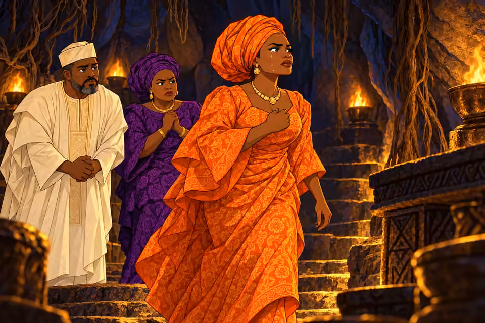 Moji volunteers to face the danger while Ayo and Yinka hesitate.