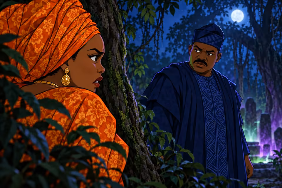 Moji meets Deji’s cold gaze and realizes he has betrayed the family.
