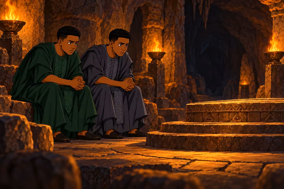 The twins sit in tense silence as the meaning of the prophecy weighs on them.