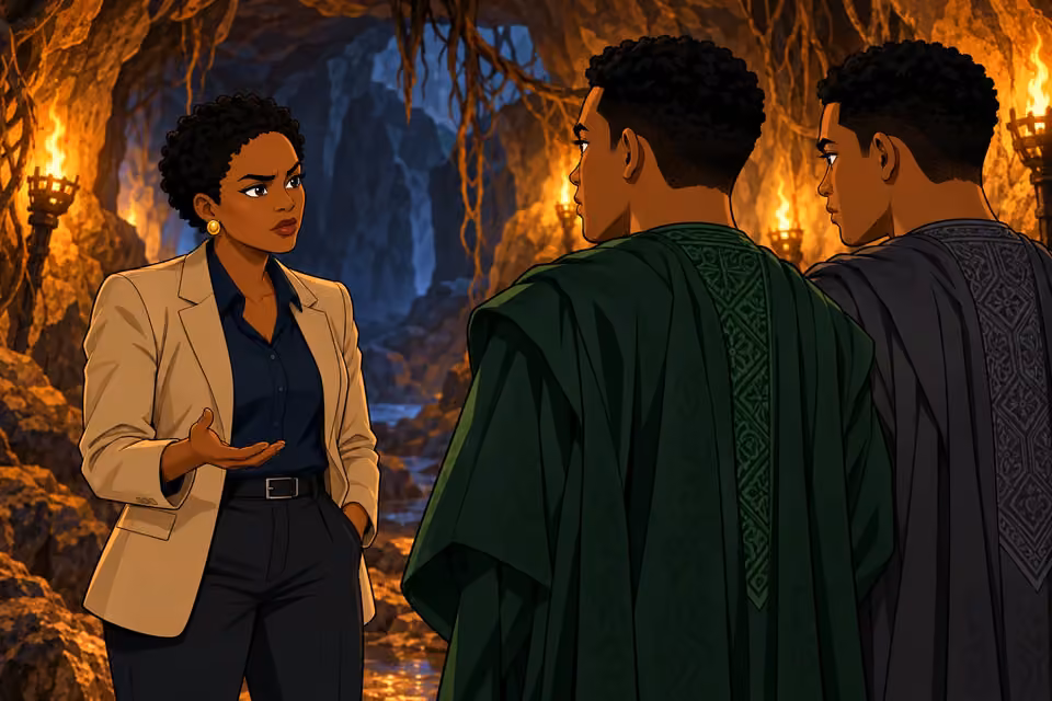 Adegoke asks the twins what they have chosen.