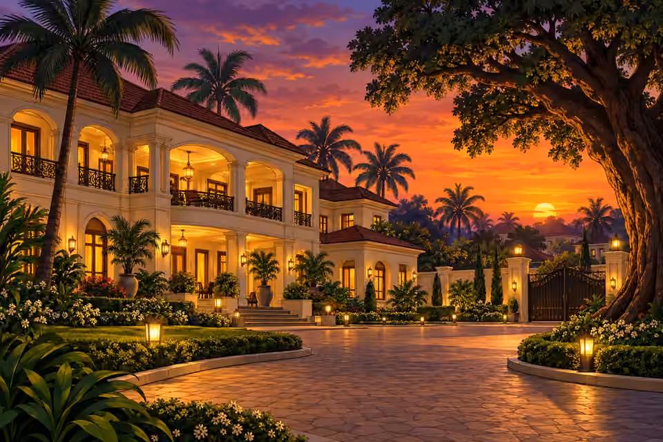 Evening settles peacefully over the Ile Oni compound.