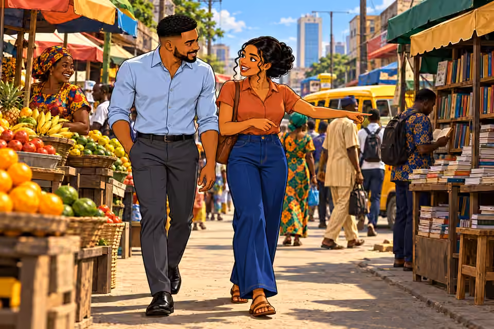 Na’ibi and Amara explore the streets of Lagos together.