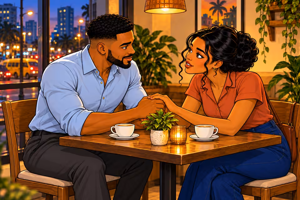 Amara takes his hand and tells him she believes in him.
