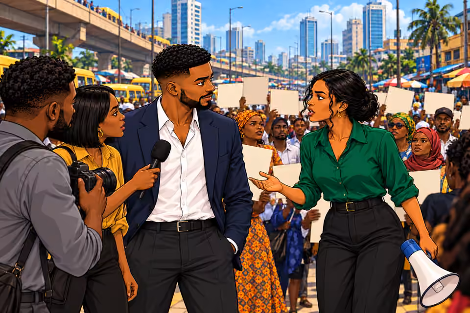 Amara approaches the commotion around Na’ibi.