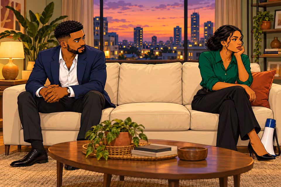 That evening, unresolved tension follows them to Amara’s apartment.