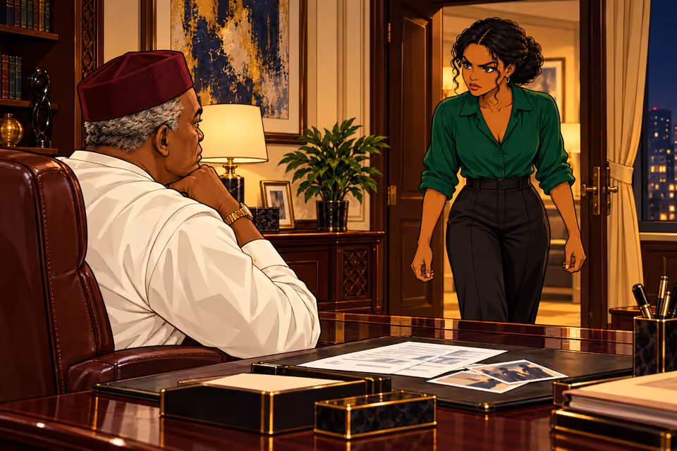 Amara storms into her father’s office after learning of Naibi’s arrest.