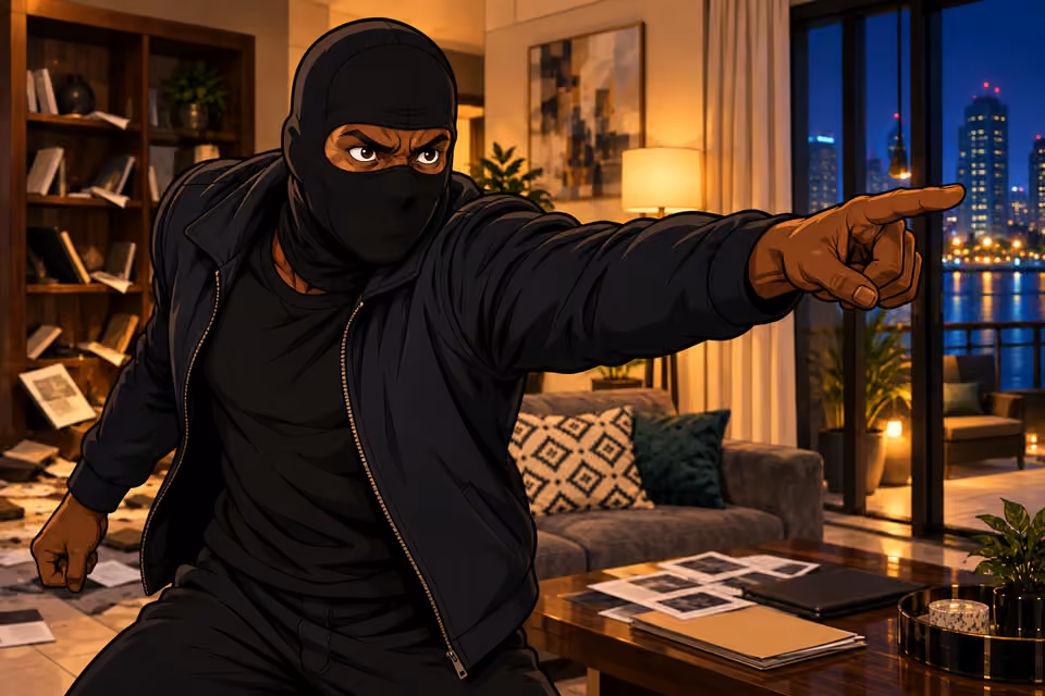 An intruder shouts for the fleeing couple to be stopped.