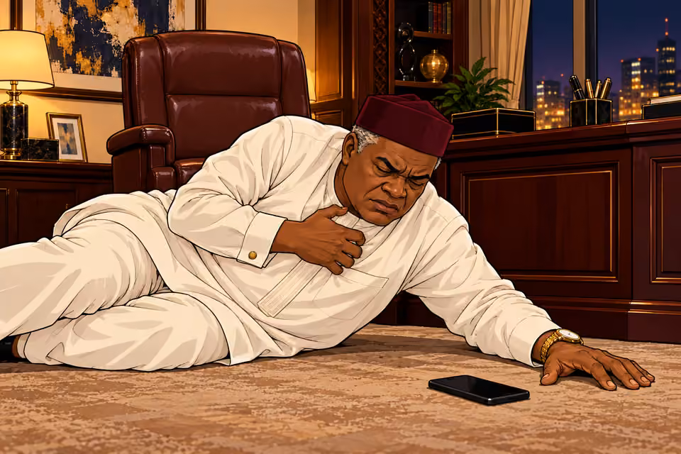 Chief Daniels collapses after hearing of Amara death.