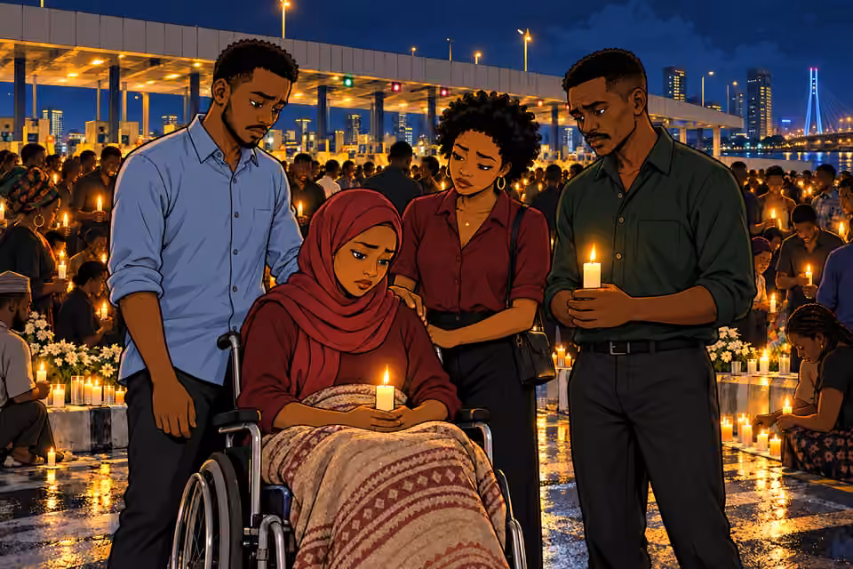 Ifeanyi, Damilola, Aondo and Amina honor their missing and fallen friends.