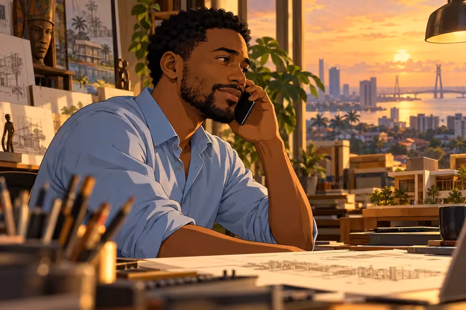 Timi listens intently to Adaeze's offer over the phone.