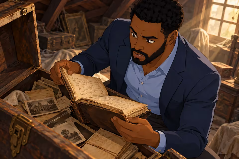 Timi opens the caretaker's journal and discovers its alarming account.