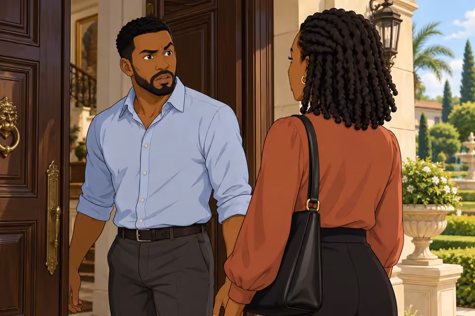 Timi cautiously asks why Kemi has come to the estate.