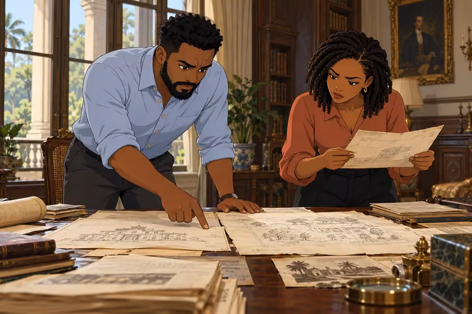 Timi and Kemi compare documents and uncover inconsistencies.