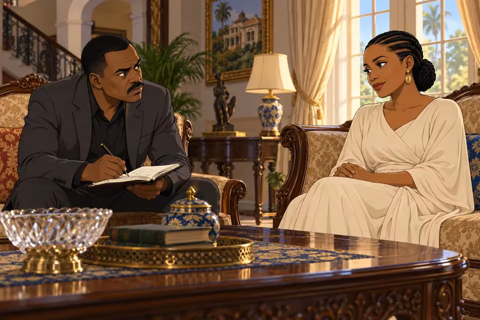 Wale presses Adaeze with more specific questions.