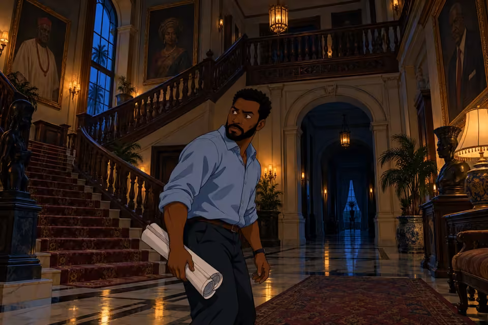 The mansion's grandeur begins to feel oppressive to Timi.