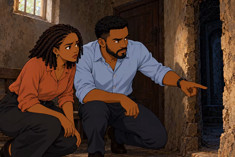 Timi tells Kemi they must use the hidden passages.