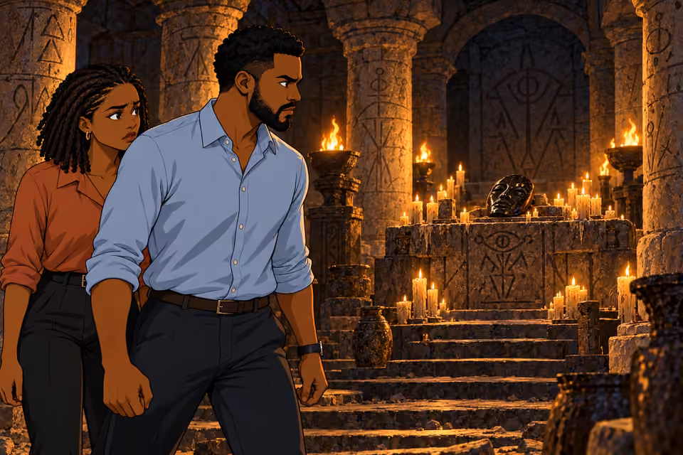 Timi scans the chamber and resolves to fight.