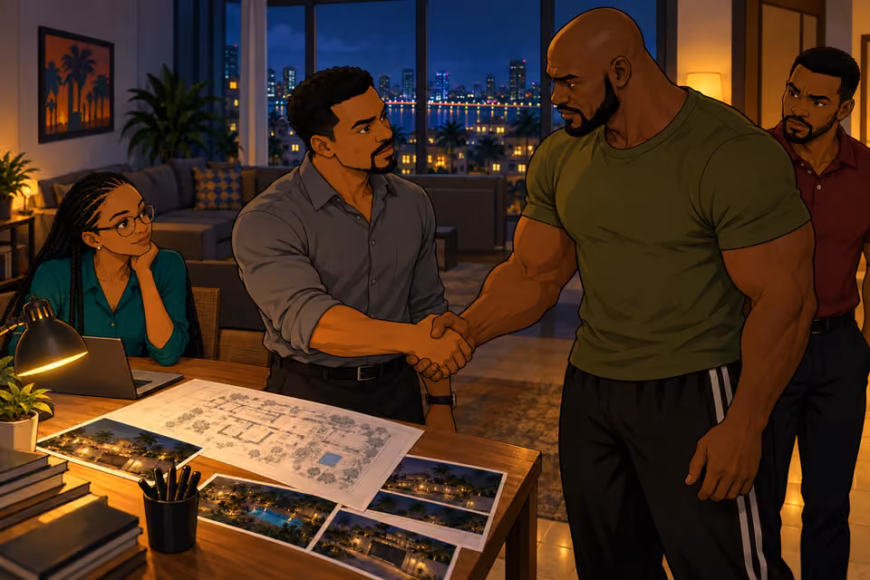 Musa shakes Kunle’s hand upon arriving.