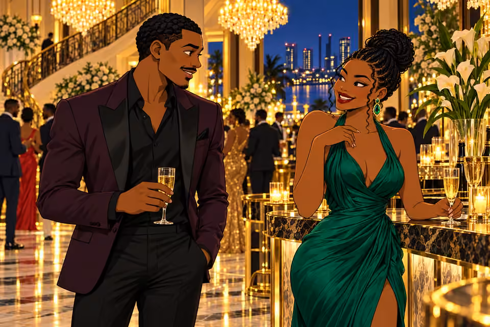 Sade chuckles at Femi’s smooth talk.