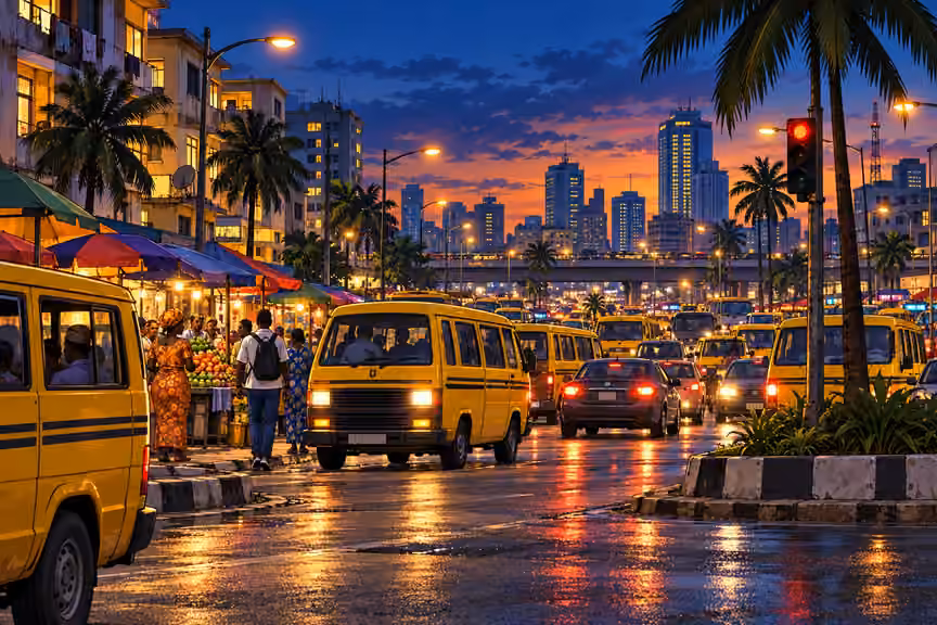 Lagos continues under the tension of the approaching heist.