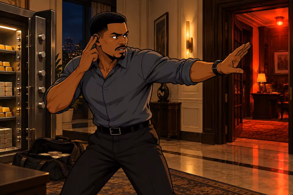 Kunle orders the team to fall back.