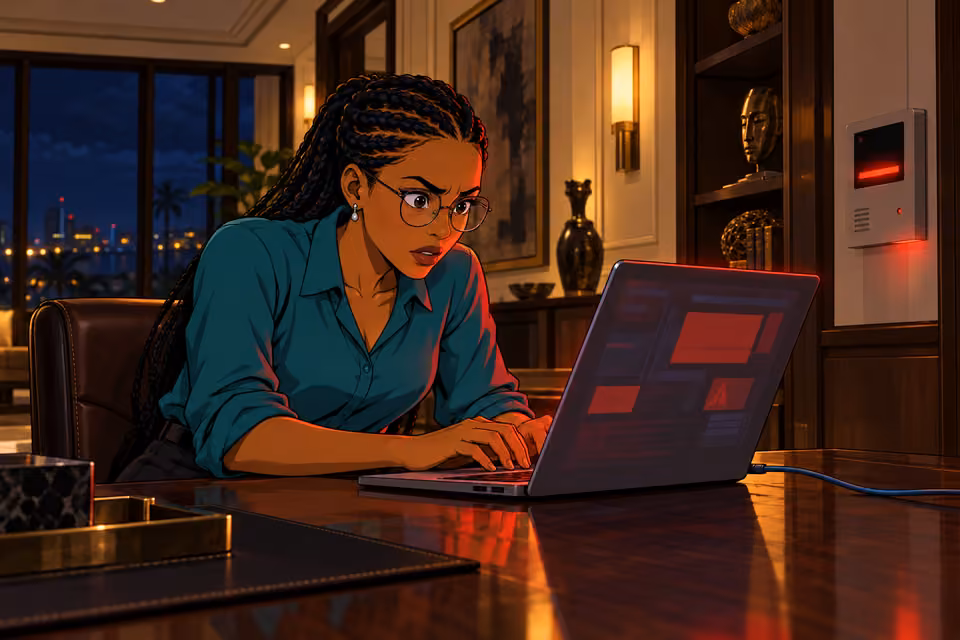 Amina struggles to regain control of the system.