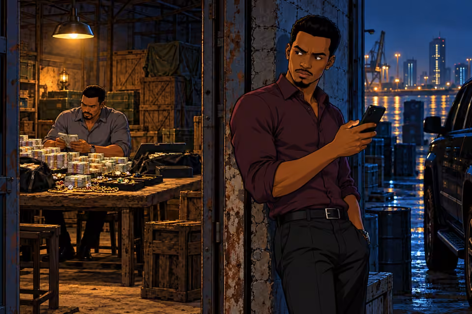 Femi slips outside to call Sade.
