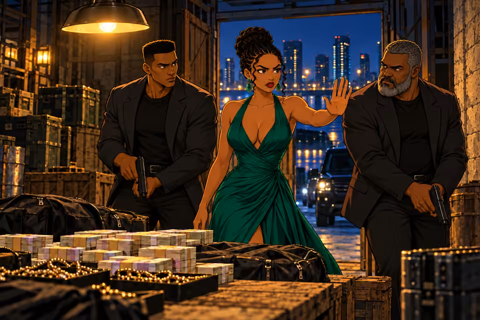 Sade storms into the hideout with armed men.